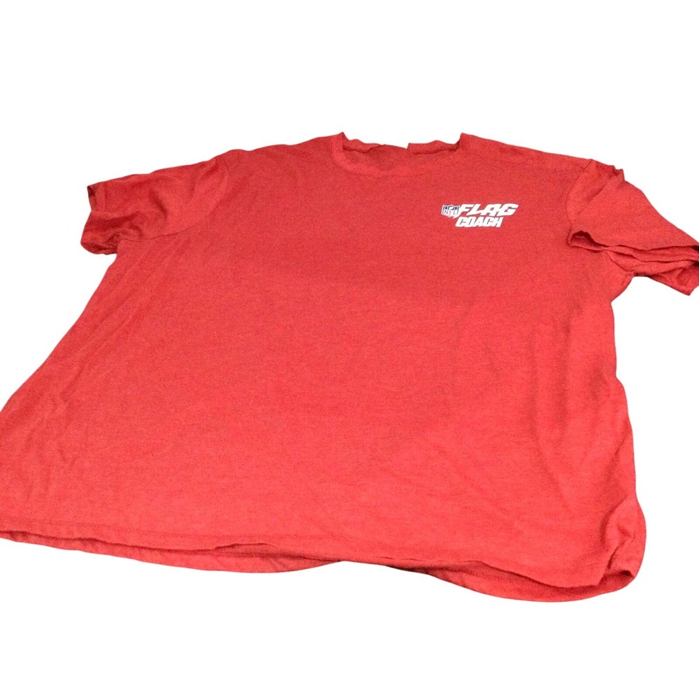 Augusta Sportswear‎ NFL Flag Coach T-Shirt Mens 3XL Red Short Sleeve Tee
